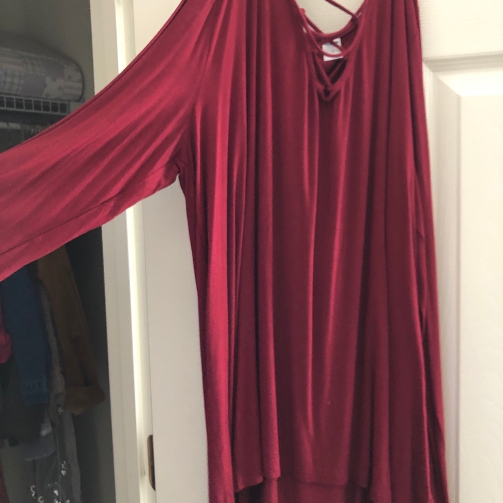 Red Long Sleeve Top